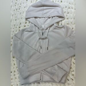 REVAMPED | Velour Cropped Zip Up Hoodie Size XXS